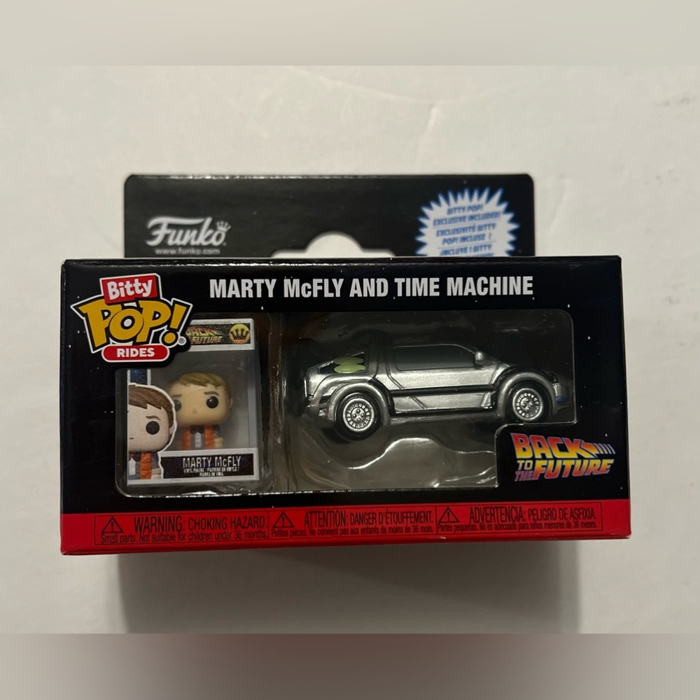 Funko pop bitty vehicle back to the future Marty McFly with time machine ride